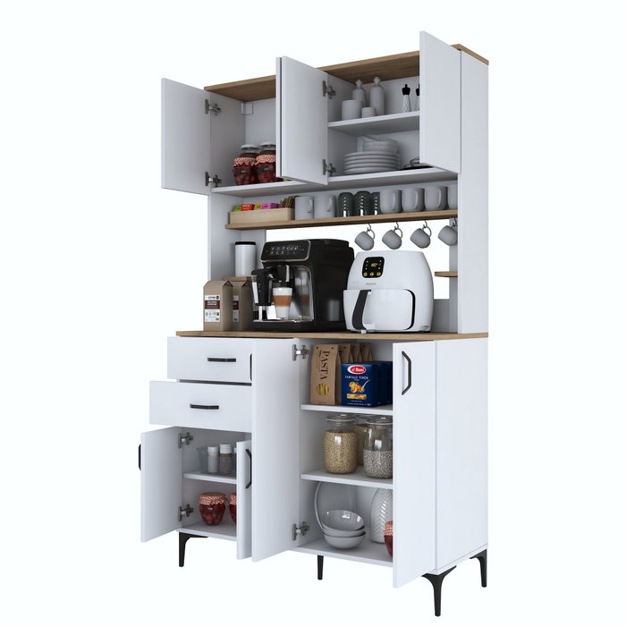 Hanah Home Armario Multiusos Blanco y Nogal